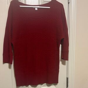 New York & Company Vibrant Burgundy Knit Top